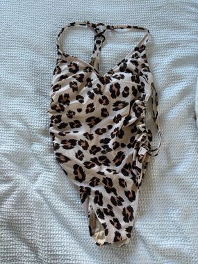 Kona Sol Leopard Print One-Piece Swimsuit - Neutral Tones